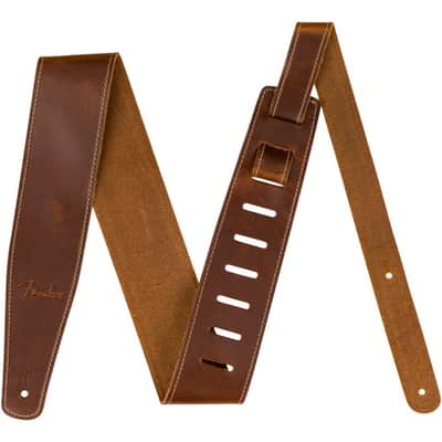 Genuine Fender 2.5" Broken-In Leather Guitar Strap - TAN - 099-0641-021 image 3