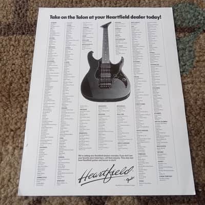 Vintage 1991 Heartfield Talon, Dealer List, Vinnie Moore Flyer! image 2