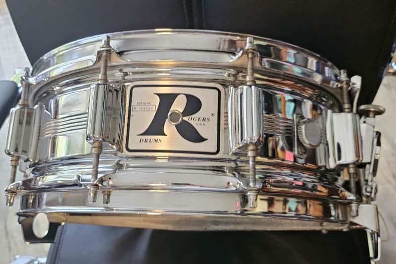 Rogers "Big R" Dyna-Sonic 5x14" Brass Snare Drum 1975 - 1984 - Chrome image 1