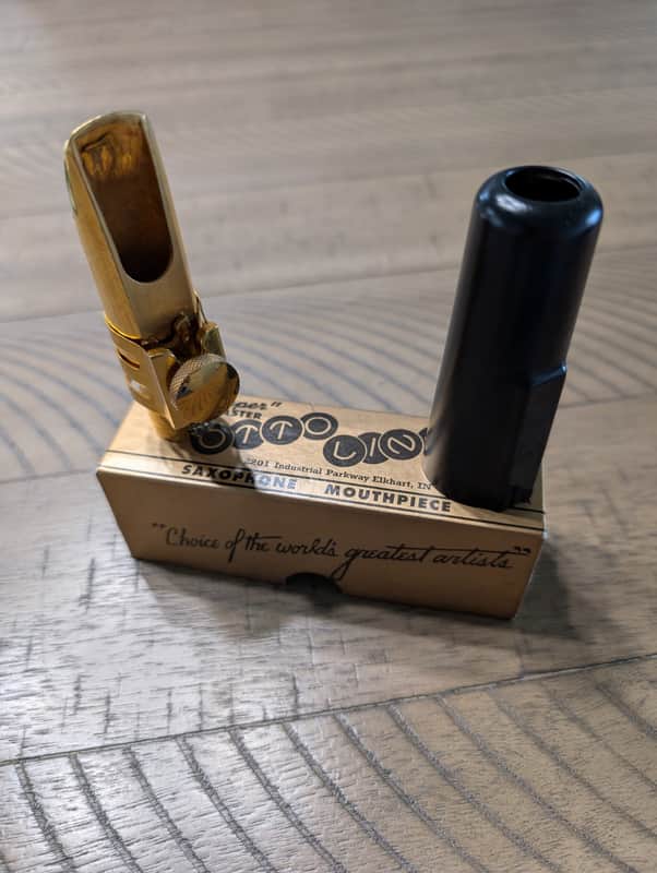 Otto Link Super Tone Master Alto Saxophone Mouthpiece - 5* (24K Gold Plated, with Original Ligature, Cap & Box) image 1
