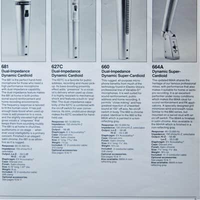 Vintage 1970's Electro-Voice 660 Supercardioid Dynamic Microphone dual Z w accessories 664 664A 666 676 image 2
