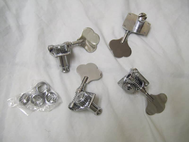 Bass guitar tuners or machine heads, 4 piece set. Open gear. R4. image 1