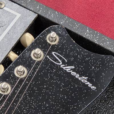Silvertone Guitar in case with amp - Black Silvertone 1448 image 4