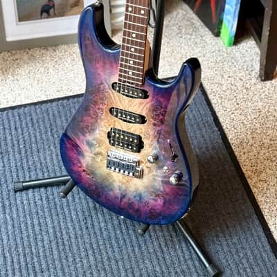 ESP Original Snapper CTM Burl with Rosewood Fretboard 2020 - Present - Nebula Pink Purple Burst image 11