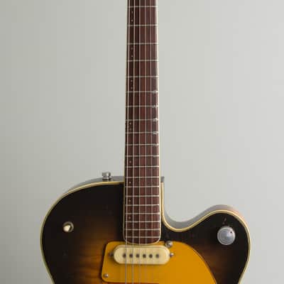 Mosrite /Gretsch Country Gentleman Custom Thinline Hollow Body Electric Guitar, c. 1959, period black hard shell case. image 8