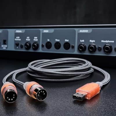 2m/6.5ft High-Speed USB MIDI Cable, Plug & Play USB to MIDI Interface Adapter with 32 Inputs or Outputs for Extensive MIDI Setup for PC/Mac, MIDI to USB for Editing and Recording image 1