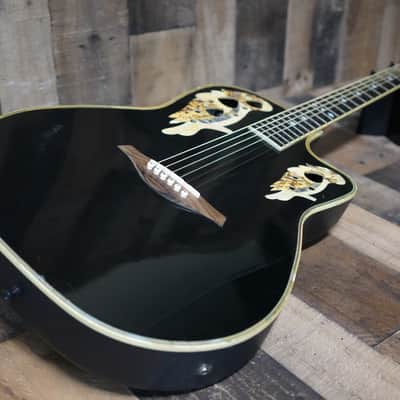 Galveston WOB-500BK Black Acoustic Electric Guitar Plastic Back | Needs Work | See Description | image 1