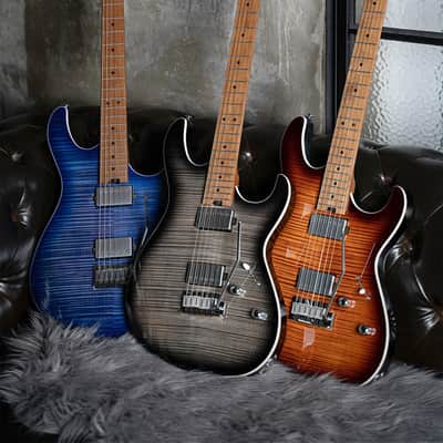 Cort G290 FAT II Antique Violin Burst HH Stratocaster Strat Flamed Maple image 3