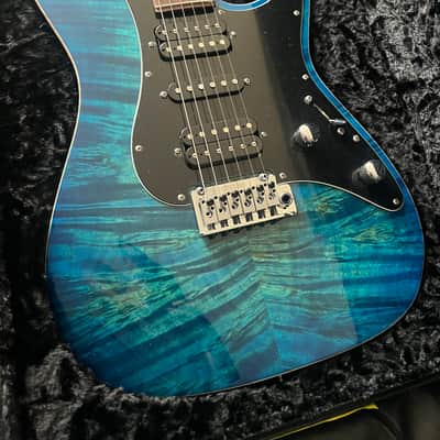Suhr Standard Waterfall Burl Aqua Blue image 1