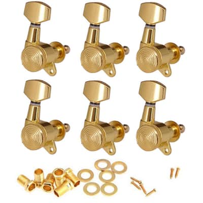 NEW 6R Guitar String Inline Tuning Pegs Locking Tuners Keys Machine Heads Gold image 1