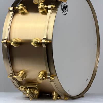 DW 6.5x14" True-Cast Snare Drum - Sand Cast Brushed Bell Bronze, MINT! image 19