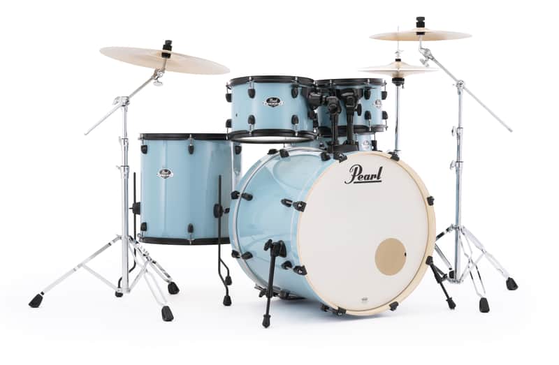 Pearl Export EXX 5-PCS Drum Set with HWP-834 and PX Cymbal Pack - Daphne Blue w/ black fittings image 1