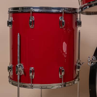 1980s Ludwig "Rocker" Red Cortex Drum Set image 3