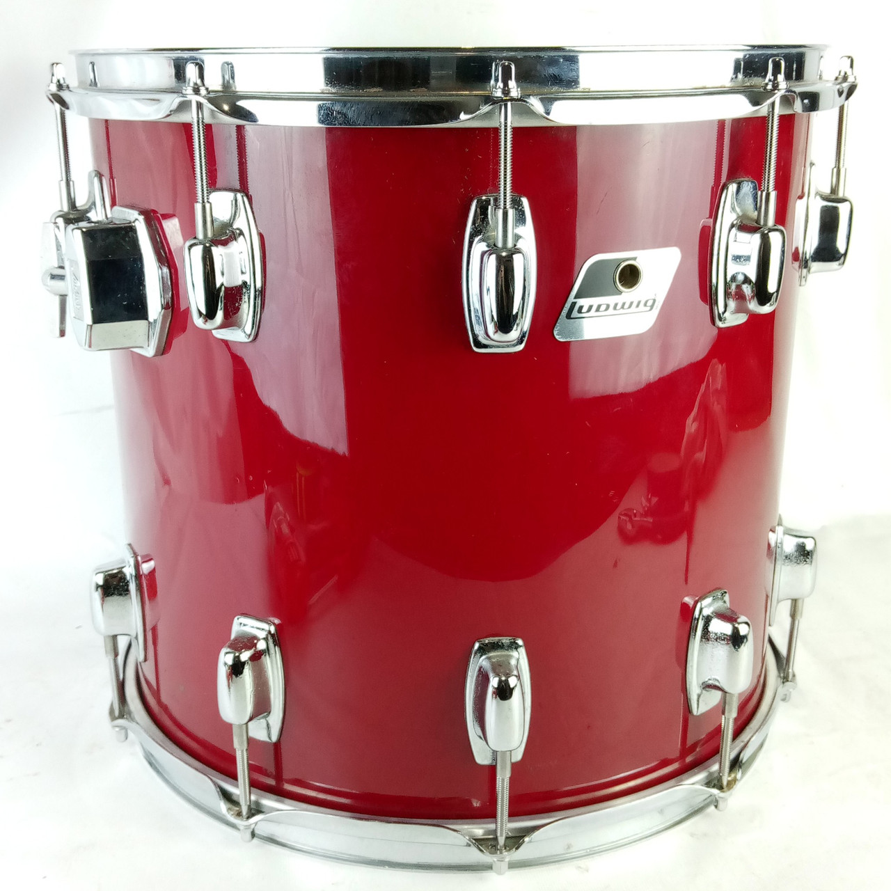 Ludwig 13x14" Rocker II Tom Drum Red Wrap Vintage80s Wood Shell Granitone 10-Lug — main photograph