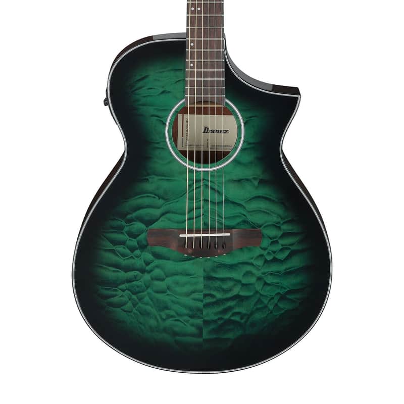 Ibanez AEWC16Q Acoustic Electric, Trans Emerald Burst image 1