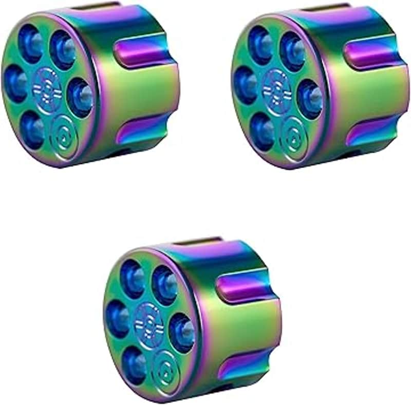 3Pcs Guitar Potentiometer Control Knobs for 6mm(0.24”) Dia. Shaft Pots - Knurled Volume and Audio Switch Knob Replacement for Electric Guitar or Precision Bass - Zinc alloy, Rainbow image 1