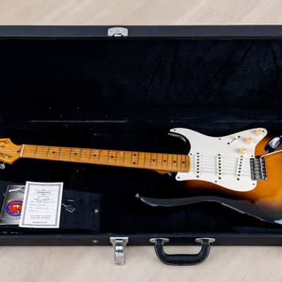 1989 Fender ExTrad Stratocaster ‘57 Vintage Reissue ST57-140 Sunburst Lacquer w/ USA Pickups & Case, Japan MIJ Fujigen image 24