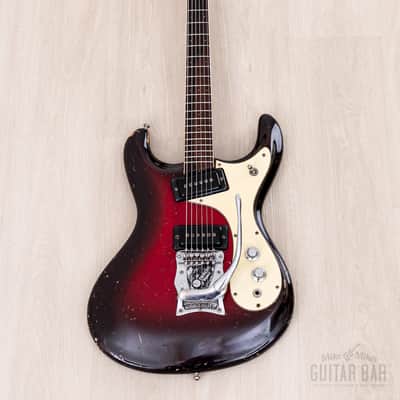 1964 Mosrite Ventures Model Vintage Guitar Red Sunburst w/ Vibramute, Case image 2