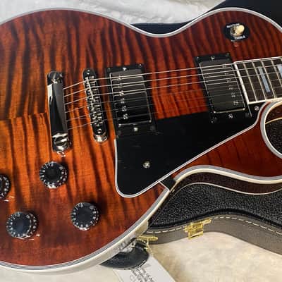 NEW! Gibson Dealer Select Custom Shop Les Paul Custom - Hand Picked AAA Figured Flame Top - Root Beer / Walnut Finish - Authorized Dealer - 9.4 lbs - G06950 image 2