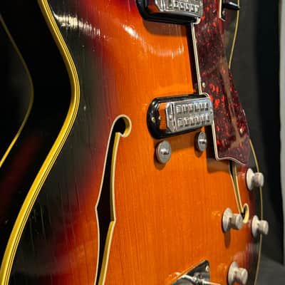 Concord Welson DS2 Hollow Body Electric Guitar 1960s Italy - Sunburst - No Bridge image 4