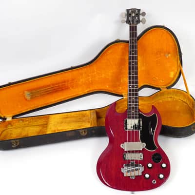 1961 Gibson EB-3 - Cherry Finish - First Year Example - Original Black Pebble Case image 2