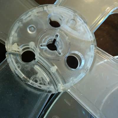 Scotch Pair 3M 7" Tape Reel R2R Empty USA Vintage Plastic Take-up Supply Soundcraft etc. 1/4" 1963 - Clear Or Grey image 2