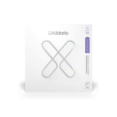 D’Addario XSAPB1152 XS Custom Light Coated Phosphor Bronze Acoustic Guitar Strings 11-52 image 1