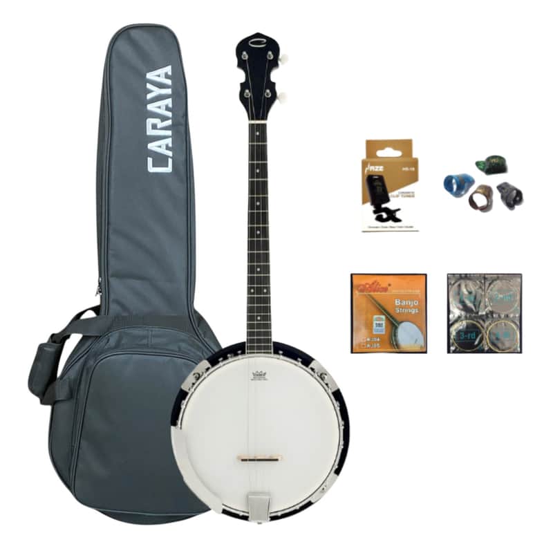 Caraya 4-String Mahogany Body Resonator Tenor Banjo - Natural BJ004 image 1