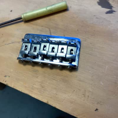 Fender Stratocaster telecaster hardtail bridge 1980 - Chrome image 1