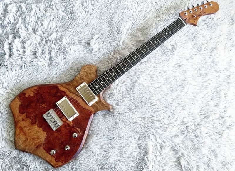 【Masterpiece】Japanese Hand Crafted Exotic 1-Piece Burl Bubinga! Black Zoo Works Rotan - Handmade in Japan | Suhr Aldrich | image 1