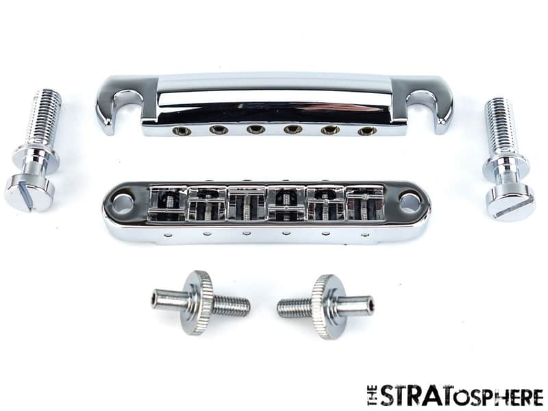 USED Gibson SG Standard Model Tune-O-Matic Bridge + Tailpiece, Aluminum/Chrome image 1