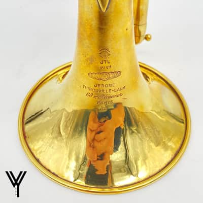 Jerome Thibouville Lamy French Wrap Cornet 1880s - Raw Brass image 3