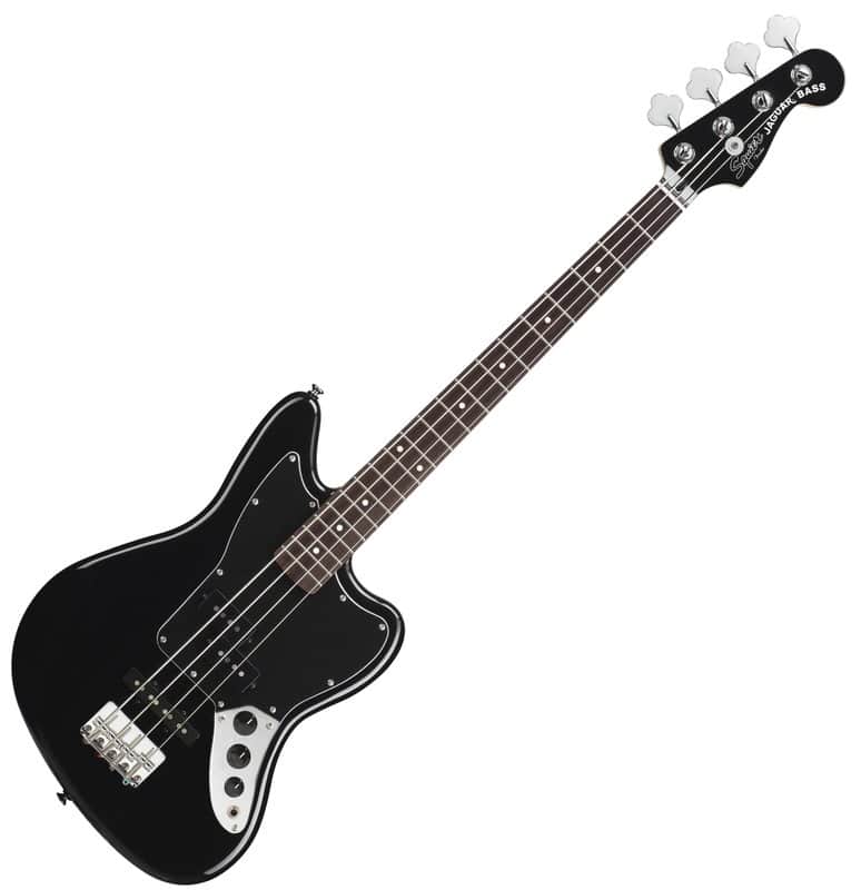 Squier Vintage Modified Jaguar Short Scale Bass Guitar in Black image 1