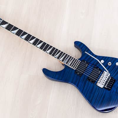 2003 Jackson USA Select Dinky DK1 Trans Blue Flame Top w/ EMG, Floyd Rose & Case image 12
