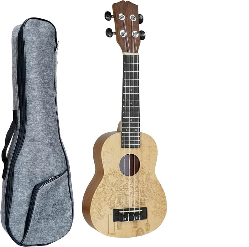 Ukulele with Solid Spruce Top and Mahogany Back and Sides Beginner's Kit with Gig Bag、Tuner、Strings、Strap、Picks、Cleaning Cloth. image 1
