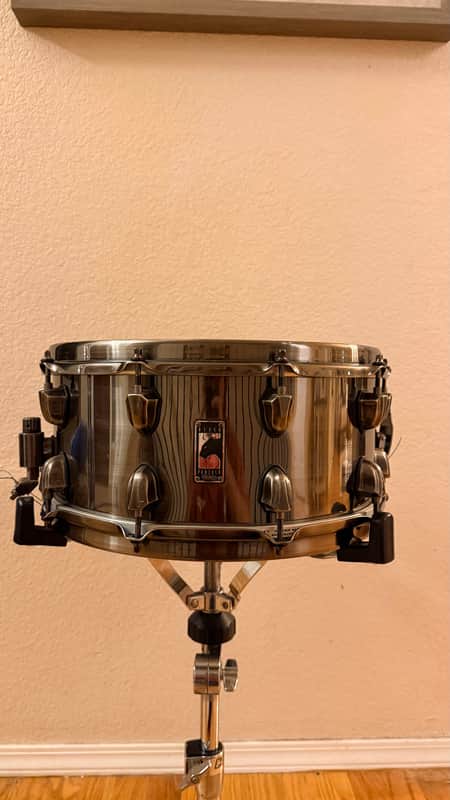 Mapex BPST4651LN Black Panther Machete 14x6.5" Steel Snare Drum 2010s - Brushed Nickel Over Steel image 1