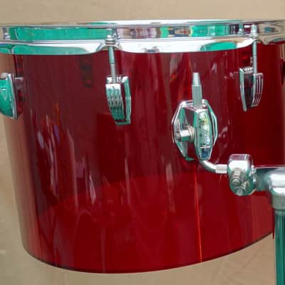 LUDWIG VISTALITE 70's VINTAGE DRUM CONCERT TOM RED 14" XLNT~ONE DRUM ONLY image 1