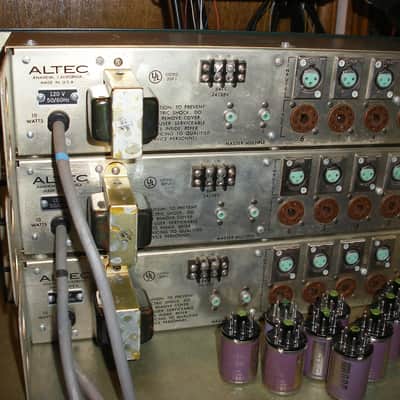 Altec 1599A (serviced) discrete 6 channel mixer with four 1588B plug in transformer mic preamp modules, 1970s - Dallas area image 3
