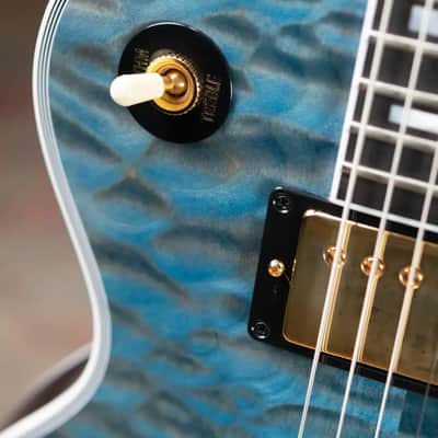 Gibson Custom Shop Les Paul Custom 5A Quilt Top Electric Guitar - Ocean Blue with Hardshell Case image 12