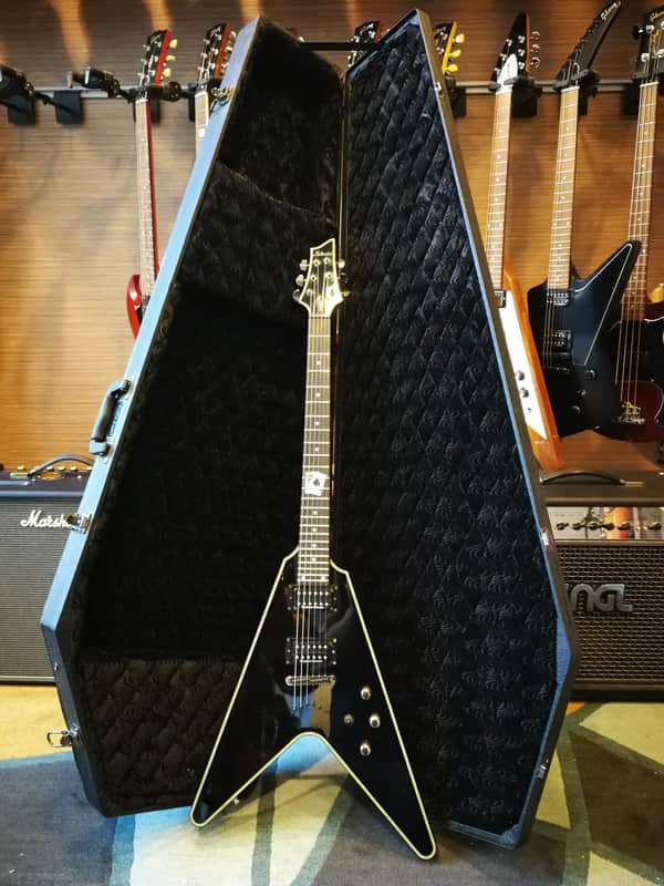 Schecter Black Jack Flying V ebony with Original Coffin Case image 1