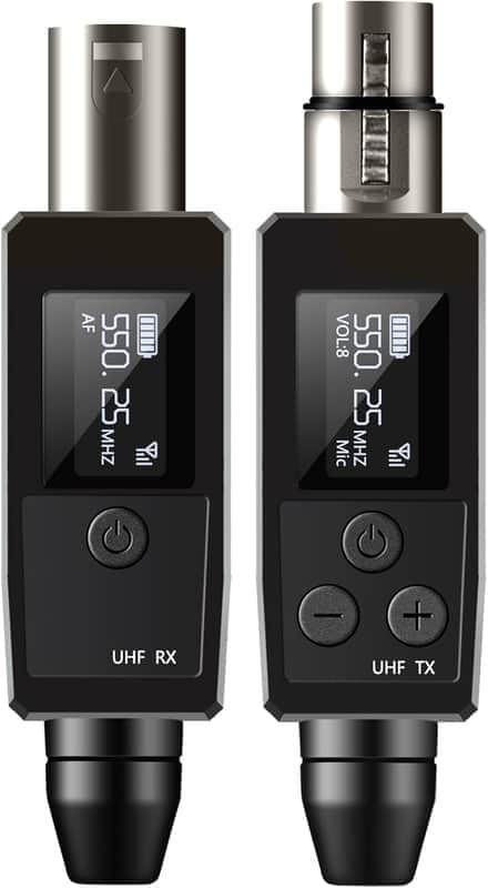 Wireless Microphone System UHF wireless XLR transmitter and receiver for dynamic/capacitive microphones, 48V Phantom power supply, electric guitar/bass, audio mixer, PA system (One drag one) image 1