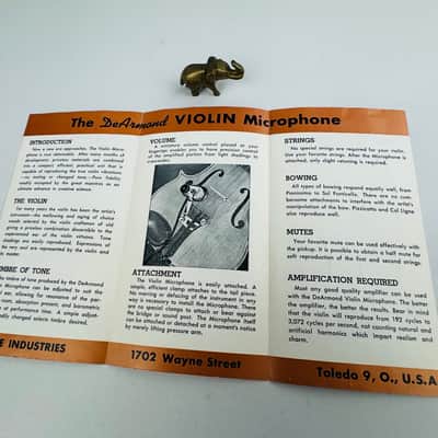 Rowe DeArmond Violin Microphone Mini-Brochure – Original Foldout Mid-'50s image 4
