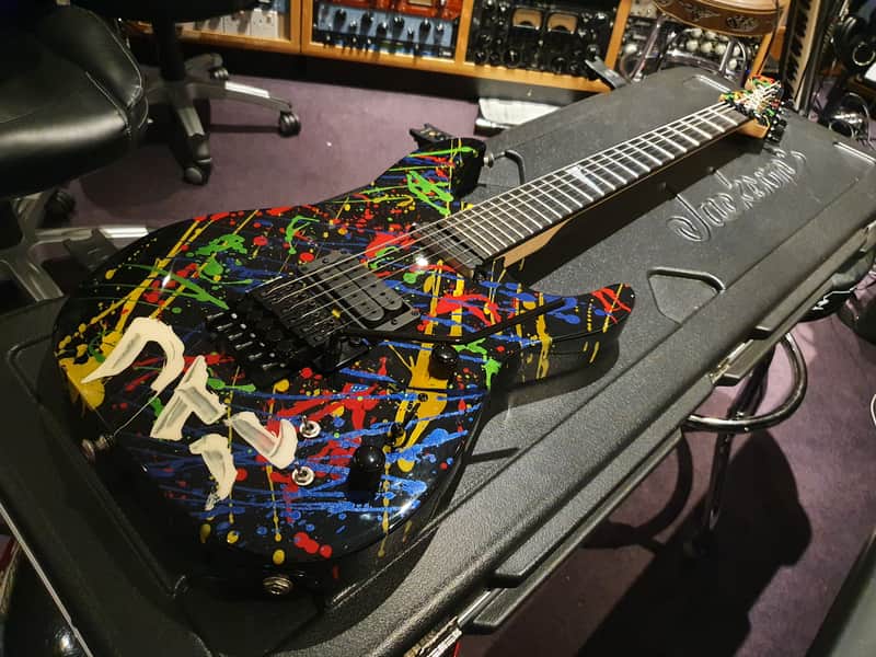 Jackson USA Custom Shop Def Leppard Tour Played Phil Collen Hand-Painted Splatter Signed Guitar PC1 image 1