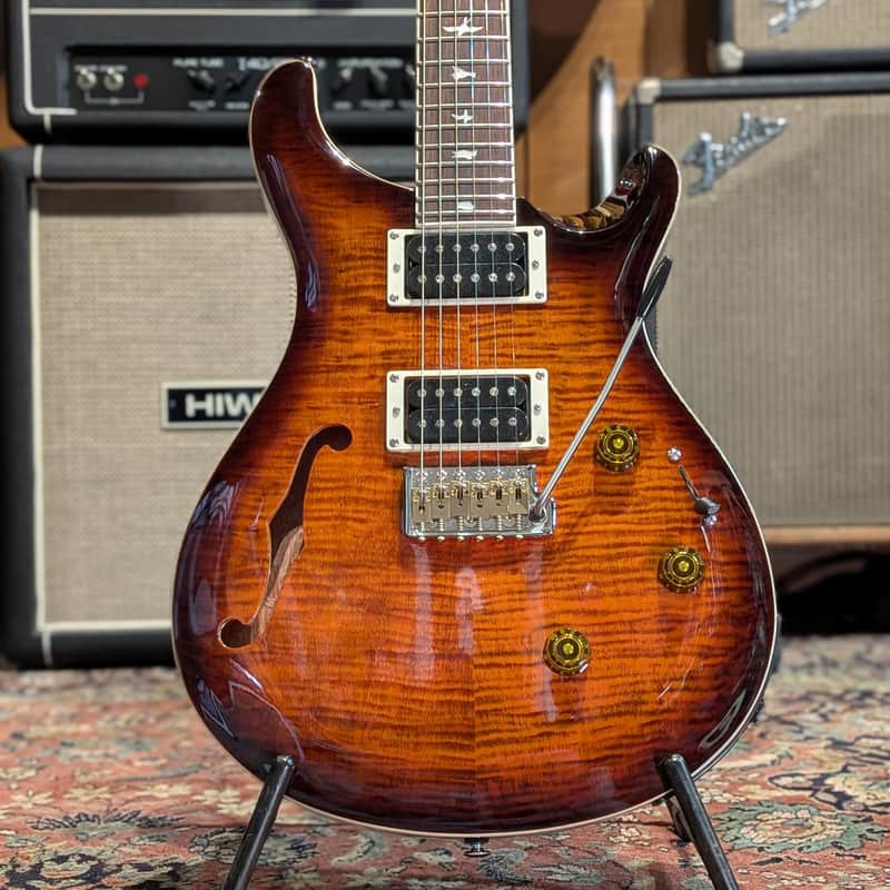 PRS SE Custom 24 Semi-Hollow Piezo 2025 - Present - Orange Tiger Smokeburst image 1