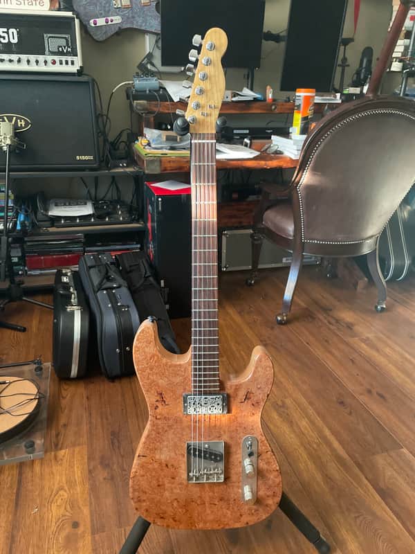 Tele-Style Custom Tele-Style 2022 Reddish-brown Burl/Natural image 1