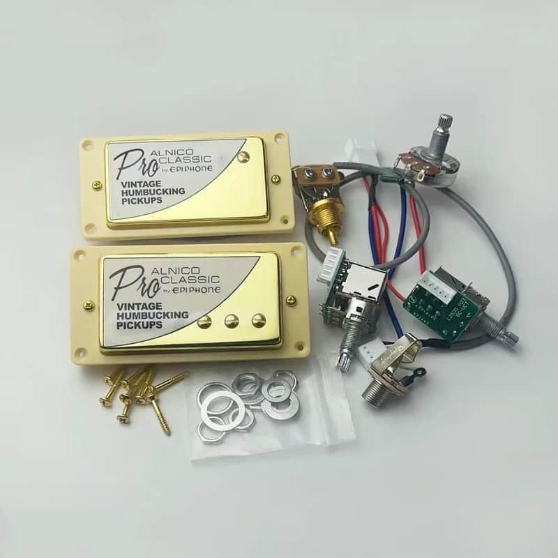 Gold Epiphone ProBuckers Humbucker Pickups with Wiring Harness Kit Fit Les Paul LP image 1