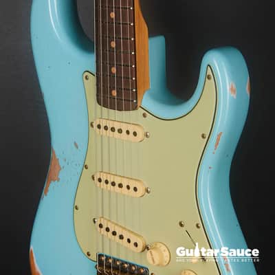 Fender Custom Shop Stratocaster Limited 64 L-Series Heavy Relic Aged Daphne Blue 2024 (Cod.1750NG) image 6
