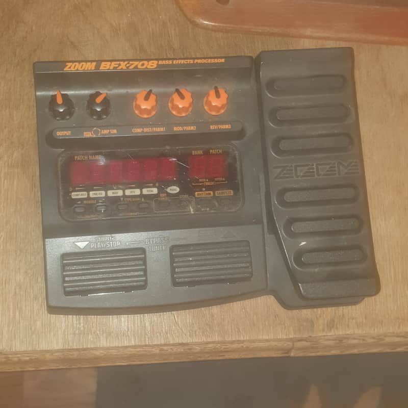 1990 Zoom BFX708 BASS EFFECTS PROCESSOR Grey and Orange