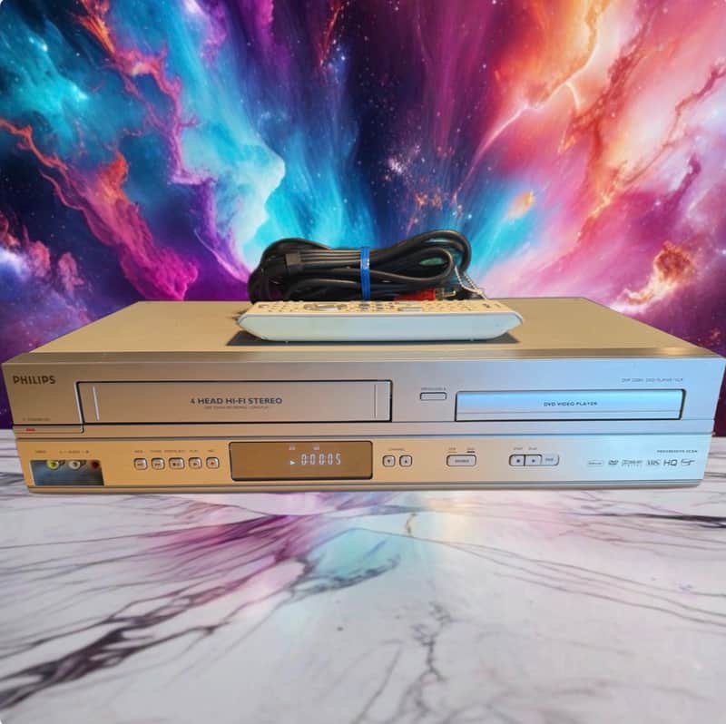 Philips DVP3200V/37 DVD/VHS Combo Video Cassette Recorder W/ Remote & Cables🔥✅