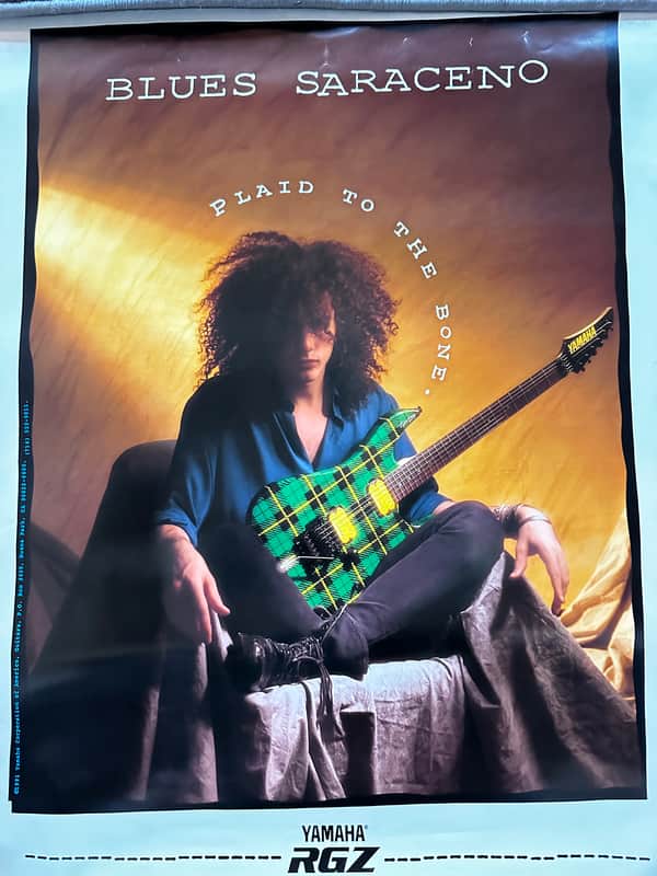 Yamaha Blues Saraceno Plaid To The Bone RGZ Poster - Crazy Rare Last One image 1